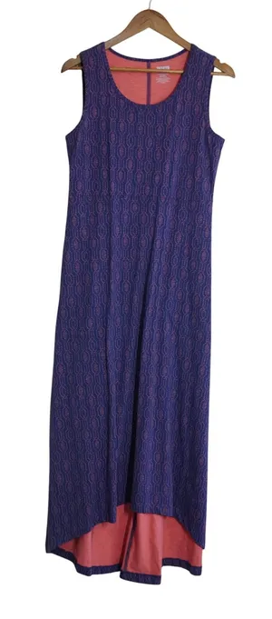 Duluth Trading Co Women's Size Small Purple Pink Geometric Print Maxi Dress thumbnail 1