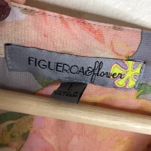 Figueroa & Flower Women's Sheer‎ Floral Leopard Blouse Size Large thumbnail 4