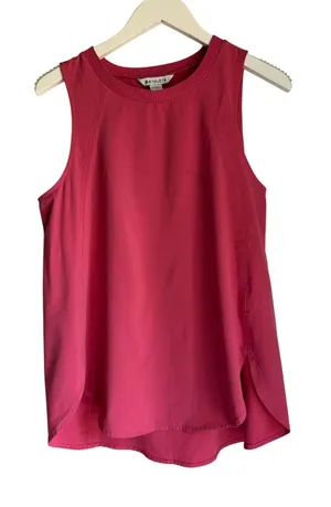 Athleta Pink Modal Blend Tank Cloudlight Rib Trim Small Petite Sleeveless thumbnail 1