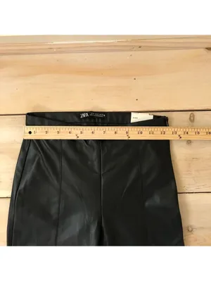 Zara NWT Women's Hi Rise Faux Leather Legging Size S thumbnail 9