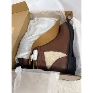 Kenneth Cole Reaction Wind Lug Buckle‎ Cozy Brown Faux Shearling Boots 8.5 NIB thumbnail 3