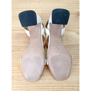 Antonio Melani "Kandis" White Croc Embossed Block Heel Sandals 8.5 M thumbnail 10