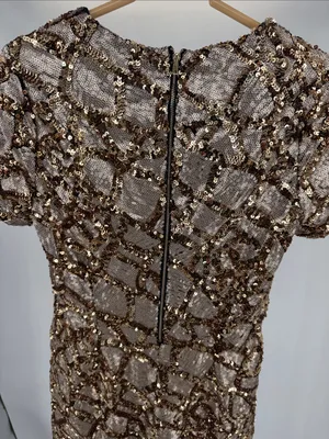 Entry Rose Gold Sequin mini dress S party event HOCO holiday thumbnail 3
