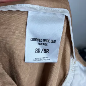 Express cropped wide leg high rise pants lightweight‎ tan womens size 8 business thumbnail 6