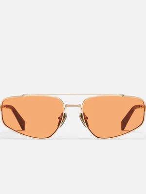 Quay “ Pit Stop” Sunglasses Brushed Gold Frame / Honey Lens thumbnail 2
