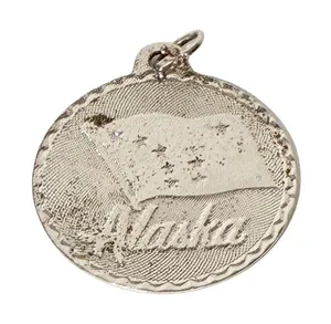Sasco 925 Sterling Silver Alaska Flag‎ Necklace Charm Jewelry thumbnail 1