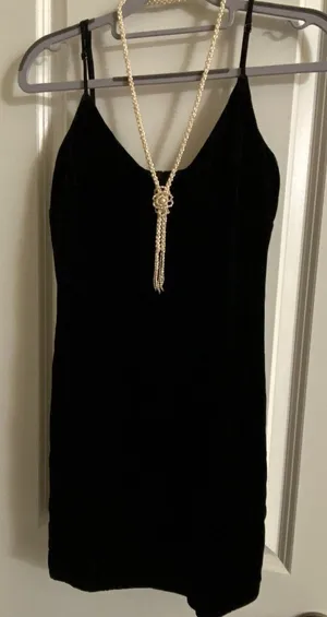 L'AGENCE Elora mini slip dress black‎ velvet Size 2 thumbnail 1