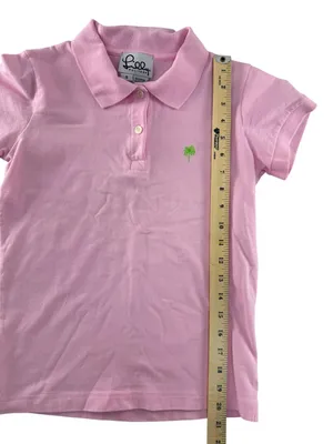 Lilly Pulitzer Light Pink Short-Sleeve Polo with Green Palm Logo thumbnail 2