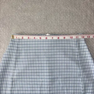 Brandy Melville Light Blue Plaid Check Cara Slit Skirt Preppy OneSize thumbnail 5