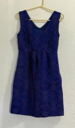 Maeve for Anthropologie Avery Aztec Brocade Dress Blue Size 4 thumbnail 1