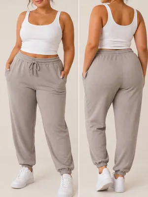 Barefoot Dreams Cozy Chic Luxe Sweatpant Joggers Women's XL Tall Beachrock thumbnail 2