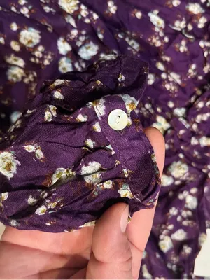 Zara Purple Floral V-Neck Long-Sleeve Mini‎ Dress thumbnail 11