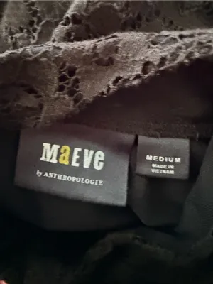 Maeve Black Lace Mock-Neck Long-Sleeve Blouse thumbnail 4