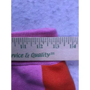 STARFIT Knit Shorts Women Size M Pink Orange Checkered High Waisted Retro thumbnail 4