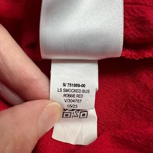 Old‎ Navy Women's Smocked Crepe Top Size 2X Red Babydoll Cropped Milkmaid thumbnail 9