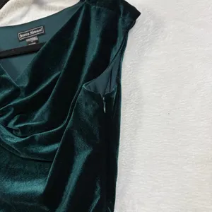 Jessica Howard 6 Emerald Green Velvet Cowl Midi Dress Cocktail‎ Evening Wedding thumbnail 5