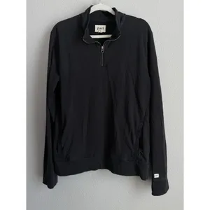 Pact Women Essential 1/4 Zip Pullover Sweatshirt Black Size M Organic Athleisure thumbnail 3
