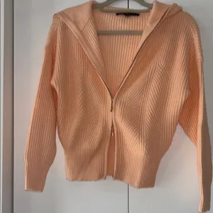 White House | Black Market Peach Ribbed Zip Hoodie Sweater Cardigan XS thumbnail 2