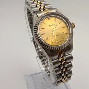 Vintage Geneva Ladies' Two-Tone Quartz Watch 90s Style Working New Battery thumbnail 2