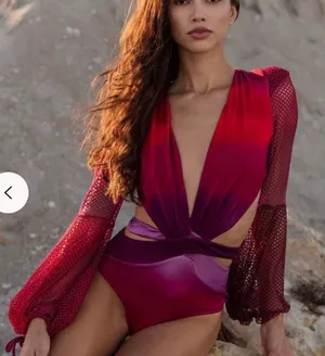 Twistwave Mesh Monokini Purple thumbnail 1