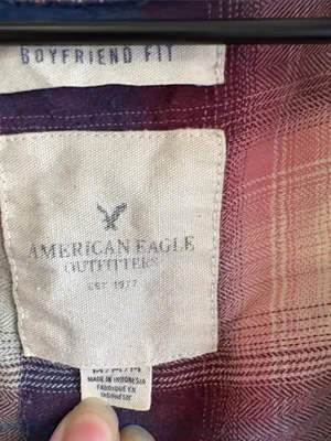 American Eagle Outfitters Plaid Button-Down Shirt in Blue, Red & White thumbnail 2
