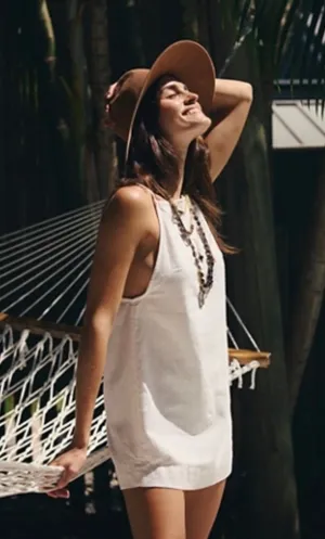 Beachside cotton linen mini dress thumbnail 1