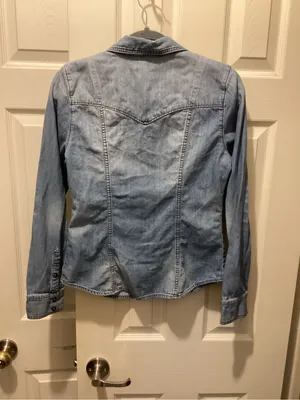 Guess Denim Blue Jacket with Tan Label thumbnail 4