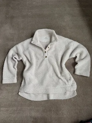 Aerie Cream Sherpa Pullover – Medium thumbnail 2