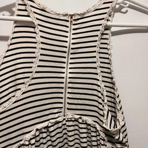 POL Women Striped Lace‎ Trim Zipper Back Babydoll Tunic Tank thumbnail 6