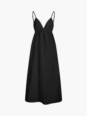 Commense Black Coastal Cowgirl Maxi Cotton Dress XL Deep V Open Back Western thumbnail 3