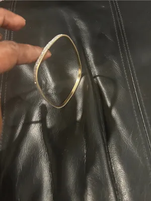 Gold Tone Rhinestone Square Bangle Bracelet thumbnail 2