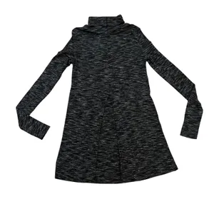We The Free Free People Space Dye Turtleneck Mini Dress Split Back Black Grey S thumbnail 3