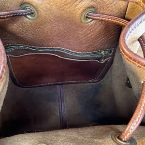 Rancho Dorado Tan/ Brown Leather Bucket Bag thumbnail 5
