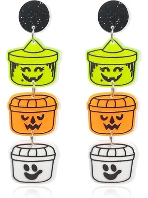 McBOO Bucket Halloween Drop Earrings NEW NWOT thumbnail 1
