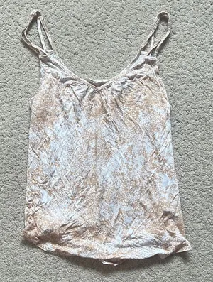 Stylish Women's Tan and White Top Size XS thumbnail 1