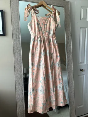 Gal Meets Glam Anthropologie Pink Floral Square Neck Maxi Dress NWT Size 2P thumbnail 2