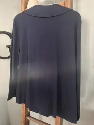 Karen Scott Sport Blue Zip Up Tunic Jacket Size Large thumbnail 6