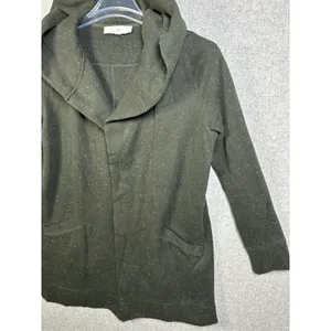 Ann Taylor Loft‎ Hoodie Sweatshirt Jacket Womens Medium Green Open Long Sleeve thumbnail 4