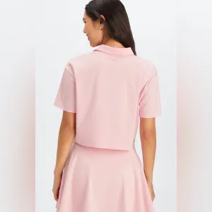 FABLETICS Boxy Short-Sleeve Polo Orchid‎ Pink Large NWOT thumbnail 4
