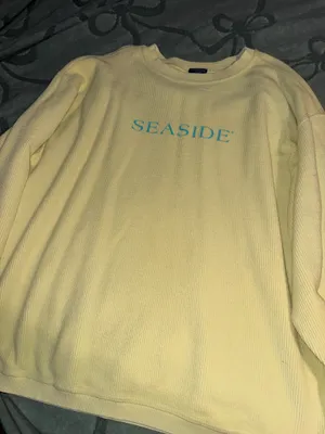 Seaside The Style Ribbed Yellow Crewneck thumbnail 1
