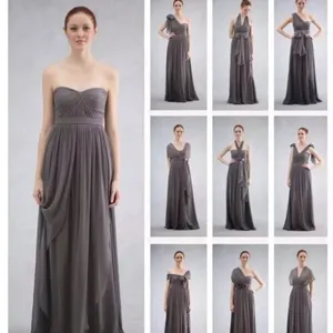 Jenny Yoo‎ Aidan Convertible Bridesmaid Gown Sz 6 Navy Strapless Sweetheart Neck thumbnail 4