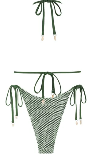 Zaful Dark Green Fishnet Bikini Set thumbnail 2