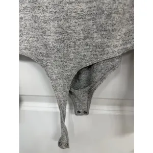 Abercrombie & Fitch Gray Marled V-Neck Sweater Bodysuit L thumbnail 8