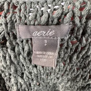 Aerie Textured Open‎ Knit Tank Green S Sheer Lagenlook Boho Earthy Neutral thumbnail 4