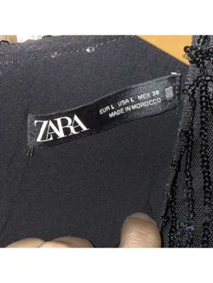 Zara Black sequin fringe mini dress with silver sequins, size L #party #glam thumbnail 5