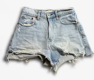Abercrombie & Fitch Curve‎ Love High Rise Cutoff Denim Shorts Light Wash 25/0 thumbnail 1