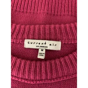 Anthropologie Current Air Hot Pink Knit Sweater Pullover Balloon‎ Sleeve Medium thumbnail 3