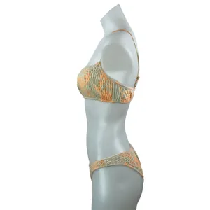 Triangl Women's Green Coral Smocked Bralette Two Piece Bikini Swimwear Size S/M thumbnail 2