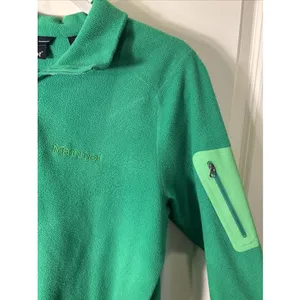 Marmot Polartec 1/4 Zip Green Fleece Pullover Medium Lightweight Outdoor Hiking thumbnail 4
