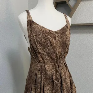 Maternity Brown Graphic Print Tie Sleeveless Tank Blouse Y2k Boho Fairy Grunge thumbnail 2